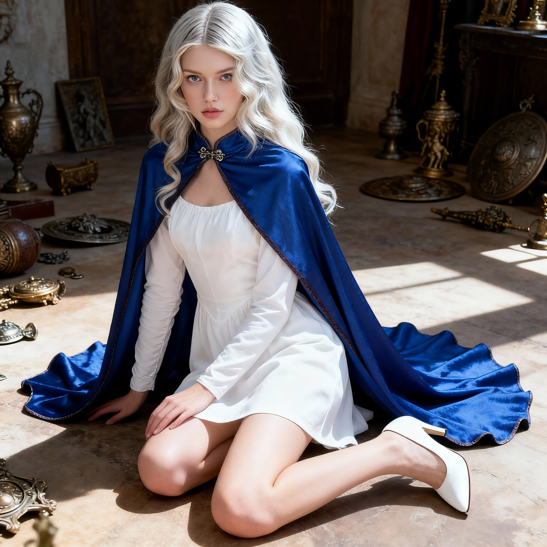 Vintage Noble Velvet Cape Cloak Luxury Long Robe Halloween Cosplay Costume